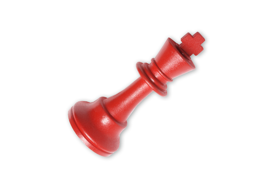 A red Bishop chess piece